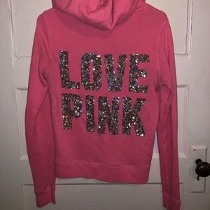 Pink Victoria secret zip up XS